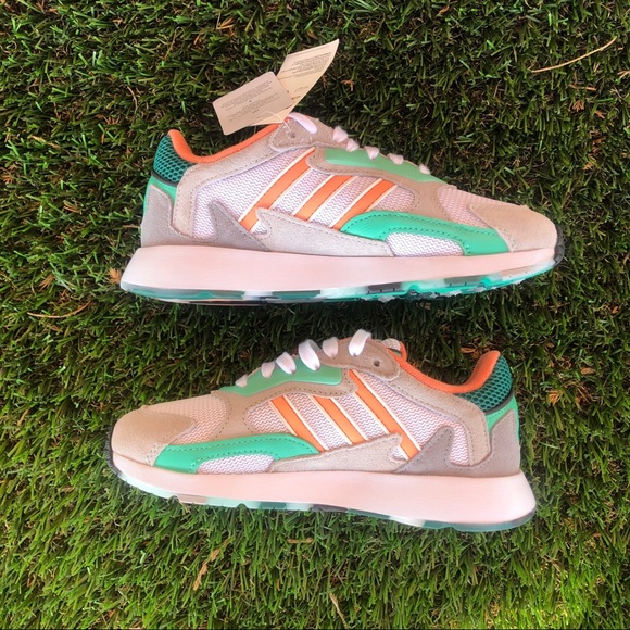 adidas Sunset Blaze/Green/Orange shoes size 2.5 - Picture 4 of 7